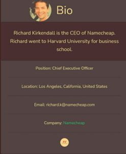 Richard Kirkendall Namecheap Founder and CEO