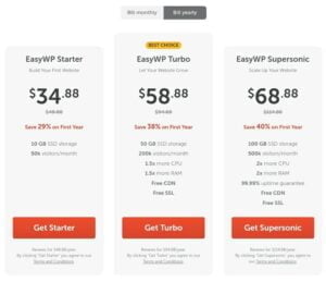 Namecheap Managed WordPress Hosting EasyWP plans and pricing